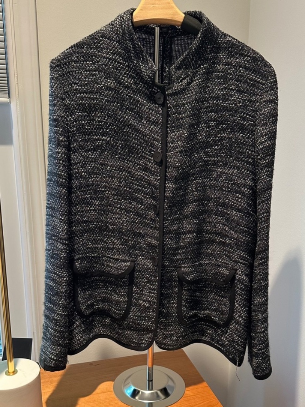 Zanelle Tweed Blazer Grey/Black/Green  SZ 16
